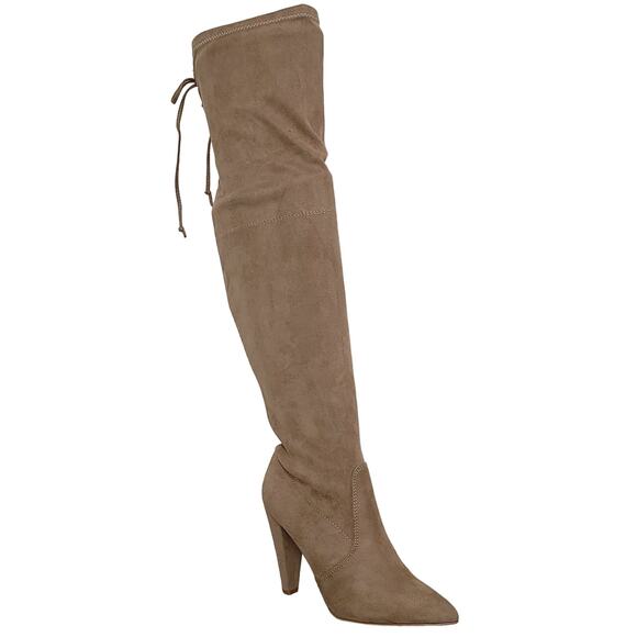 French Connection Women Jordan Over the Knee Sock Boots Size US 8 Taupe Tan - Picture 1 of 5
